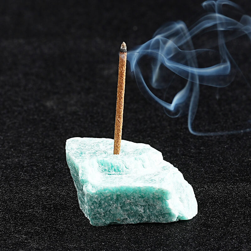 Natural Raw Stone Crystal Incense Stick Holder Fragrant Plug 2