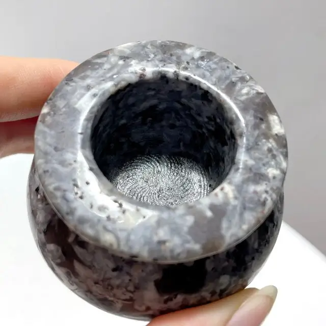 Alternative view of Natural Yooperlite Crystal Cave Incense Burner