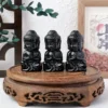Youngsters Black Obsidian Buddha Carving Craft  (1)