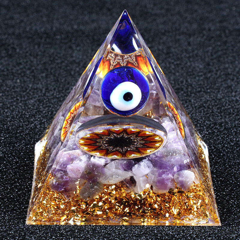 Vue alternative de 6cm Amethyst Pyramid Blue Eye Arts Crafts Resin Ornament