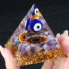 6cm Amethyst Pyramid Blue Eye Arts Crafts Resin Ornament