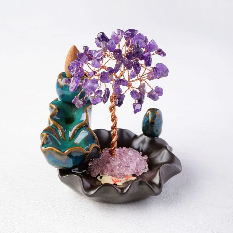 Alternatywny widok 7 Chakra Waterfall Fountain Crystal Tree for Luck Incense Burner Holder​