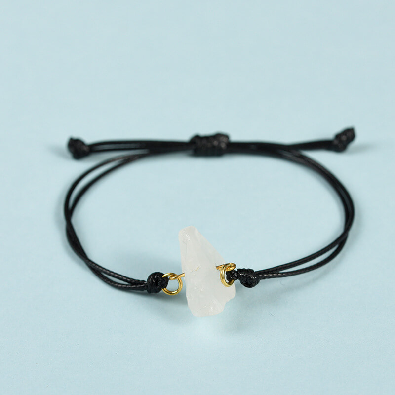 Leather Strap Crystal Raw Stone Bracelets Collection - 画像 (7)