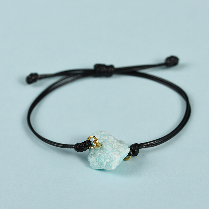 Crystal Raw Stone Leather Strap Bracelets Collection 8