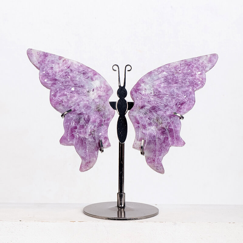 Hand-Carved Crystal Butterfly Wings with Stand 의 다른 보기