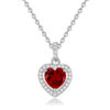 Timeless 925 Sterling Silver CZ Interlay Garnet Heart Pendant Necklace (3)