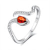 Unique 925 Sterling Silver CZ Diamond Snake Ring with Garnet (3)