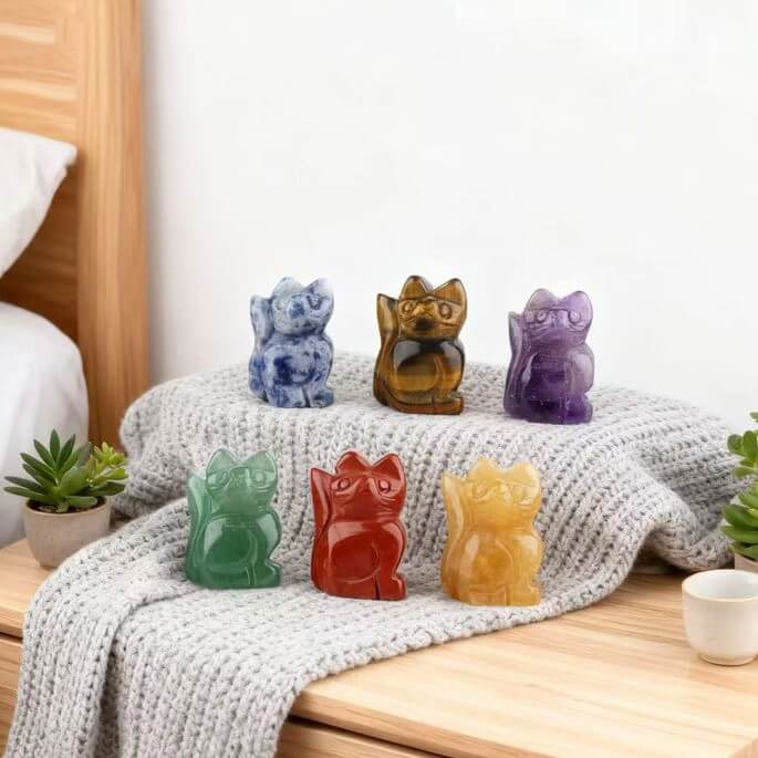 11 Types Crystal Cat Carving Collection17