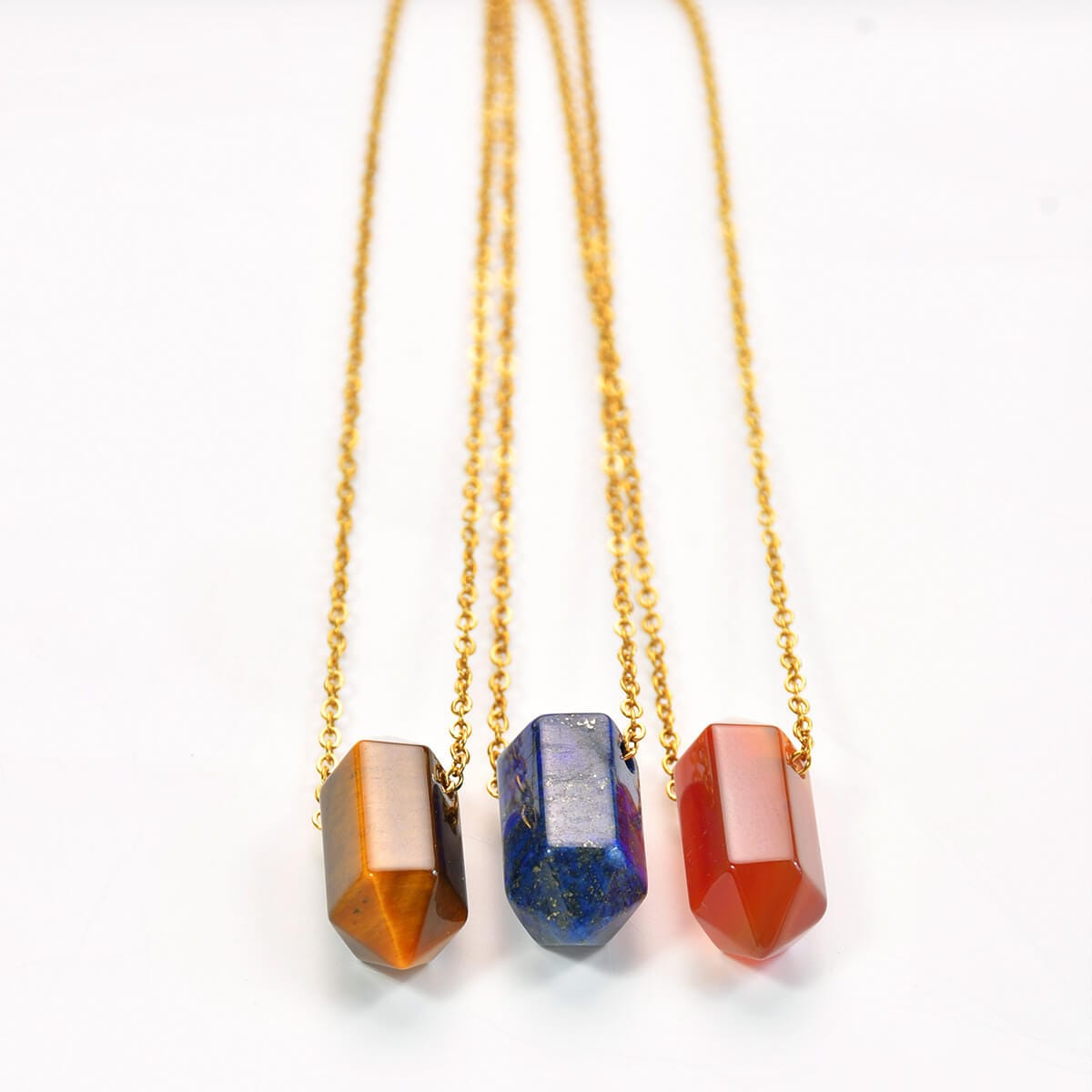 Double Point Crystal Necklace Hexagonal Pendant - Kuva 10