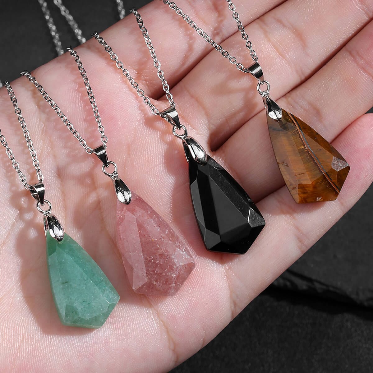 Faceted Crystal Pendant Necklace Bulk - Bild 3