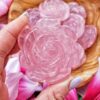 Hand Carved Rose Quartz Flower Pink Romantic Decor Valentine’s Day (7)