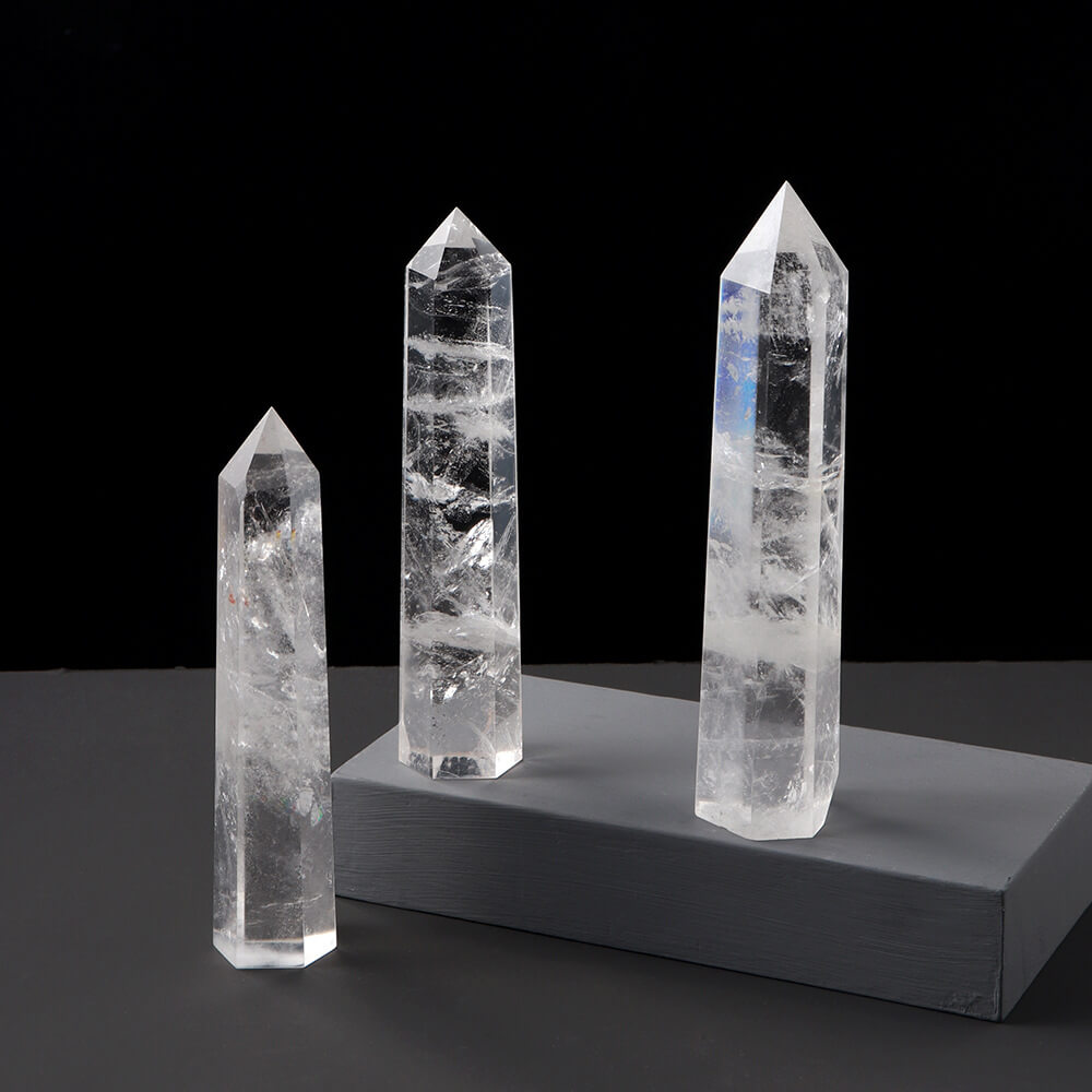 Alternatief beeld van Large Hexagonal Clear Quartz Tower Energy Stone Wholesale