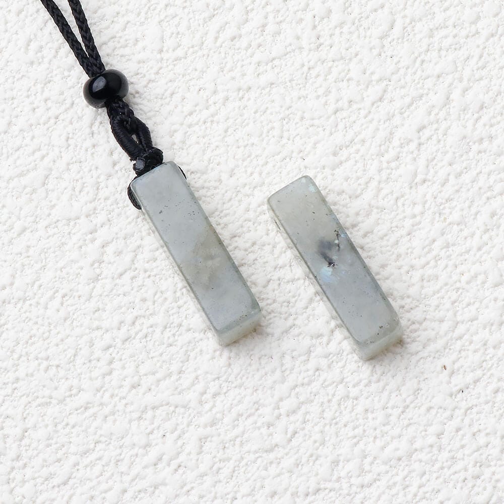 Semi Precious Gemstone Amethyst Bar Necklace - Image 9