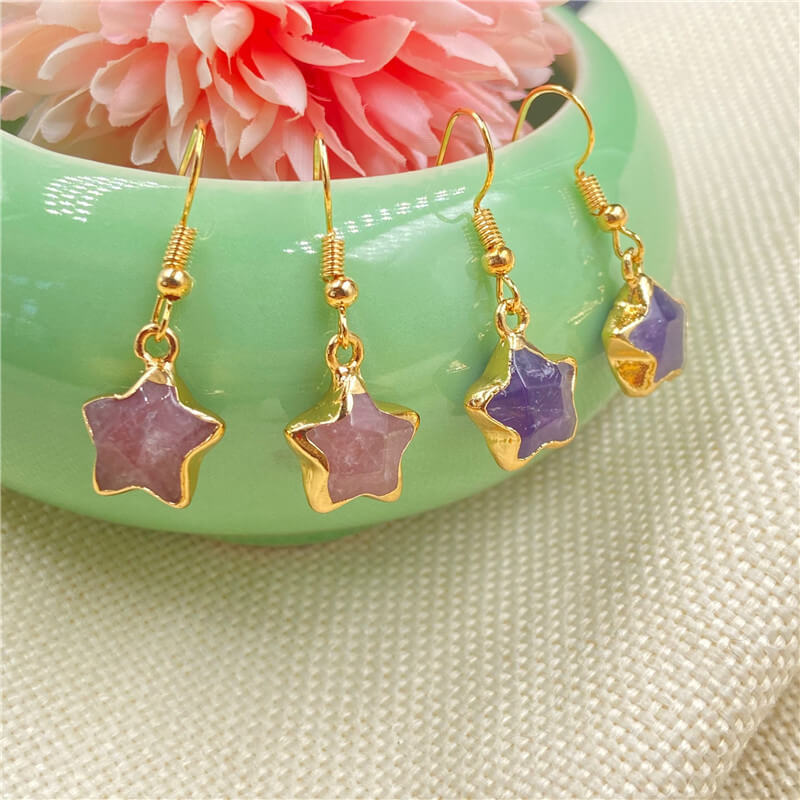 Vue alternative de Wrapped Crystal Star Drop Earrings Bulk