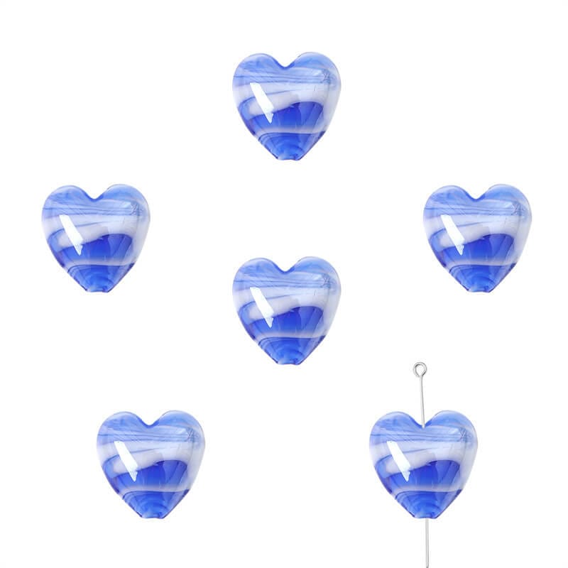 10PCS Stripe Heart Czech Glass Beads Wholesale - الصورة 9