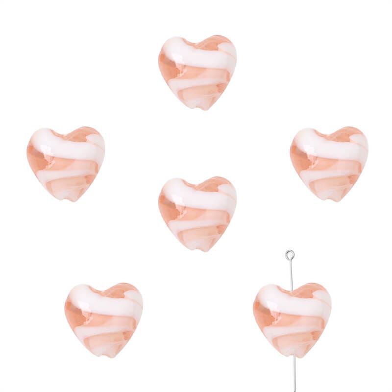 10PCS Stripe Heart Czech Glass Beads Wholesale - الصورة 12
