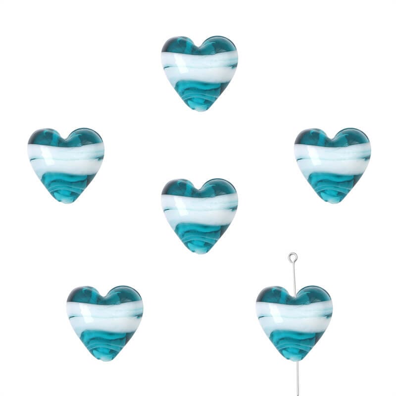 10PCS Stripe Heart Czech Glass Beads Wholesale - الصورة 13