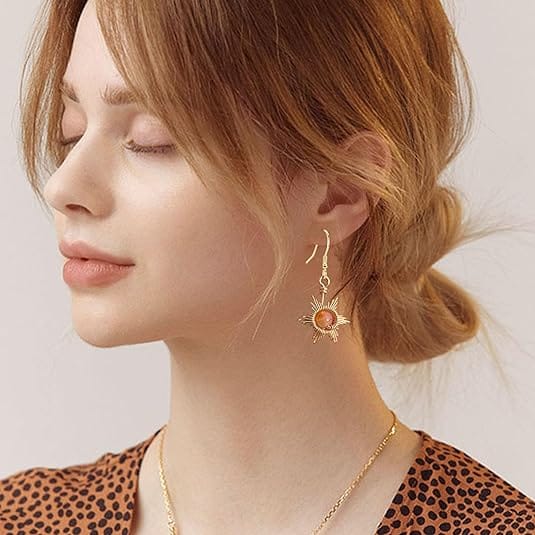 Gold Moon and Star Earrings 2