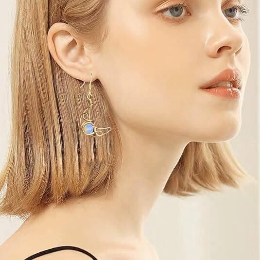 Gold Moon and Star Earrings 7