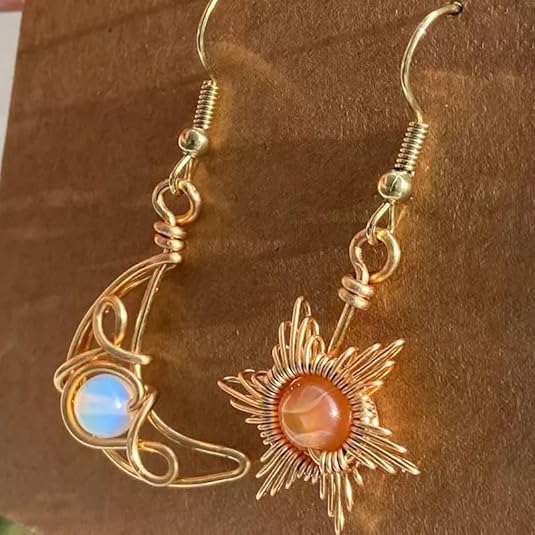 Gold Moon and Star Earrings 8