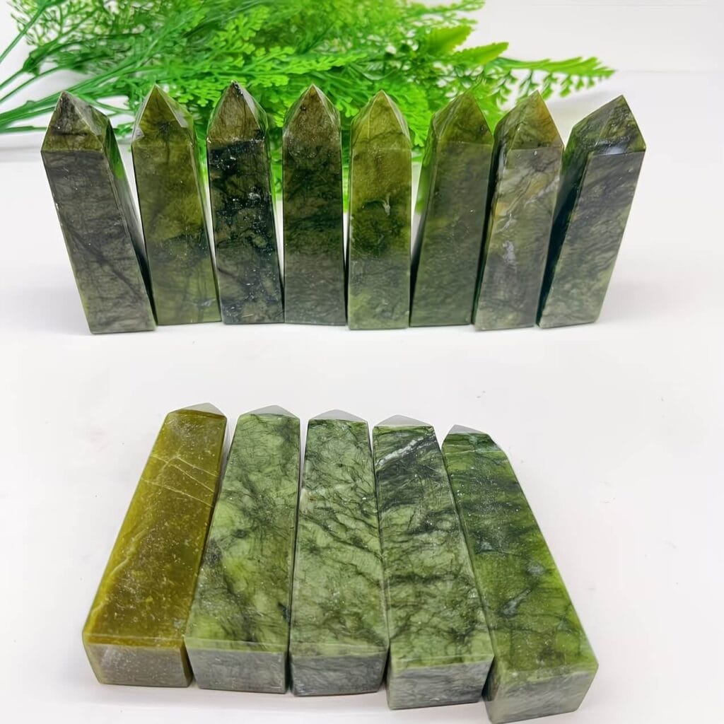 Green Hsiuyen Jade Serpentine Obelisk Tower 7
