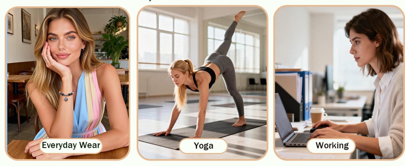 Vintage Heart Charm Colorful Yoga Bracelet6