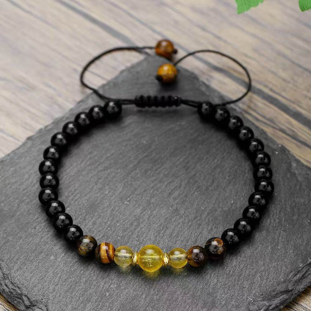 Adjustable Handmade Citrine Beads Bracelet