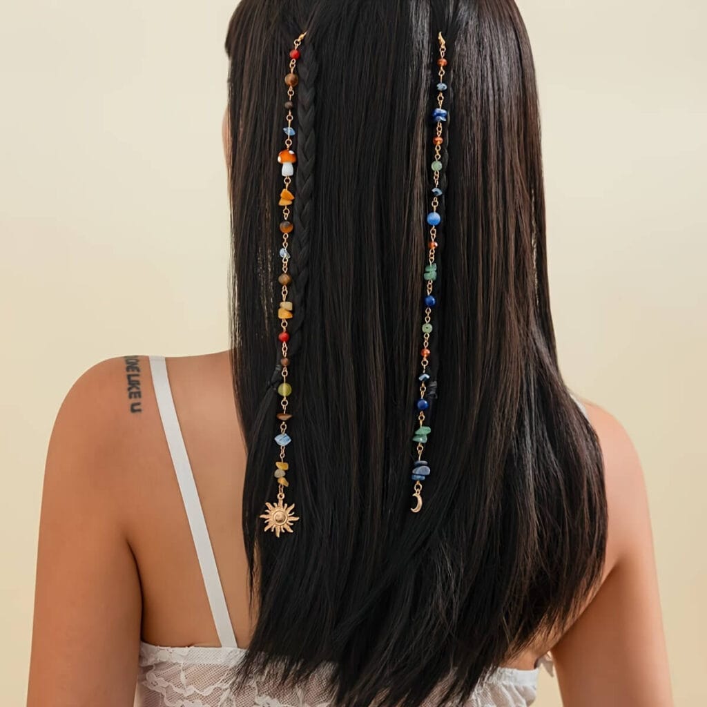 mixed crystal chips hair accessory