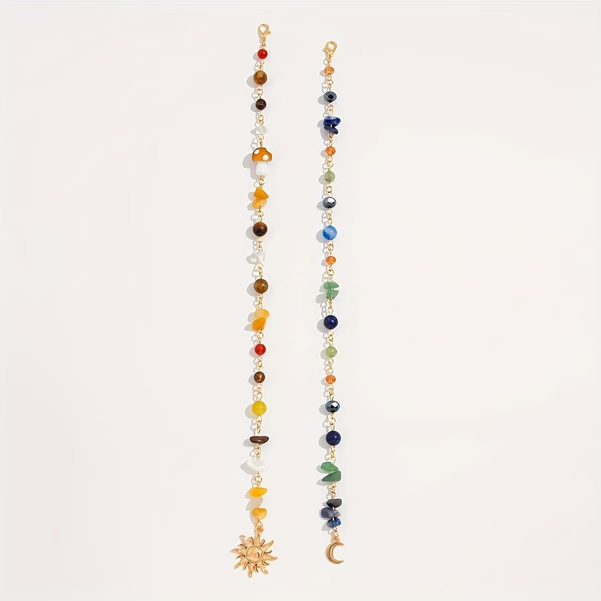 2Pcs/Set Mixed Crystal Chips Tassel Braids Hair Accessory - Afbeelding 7