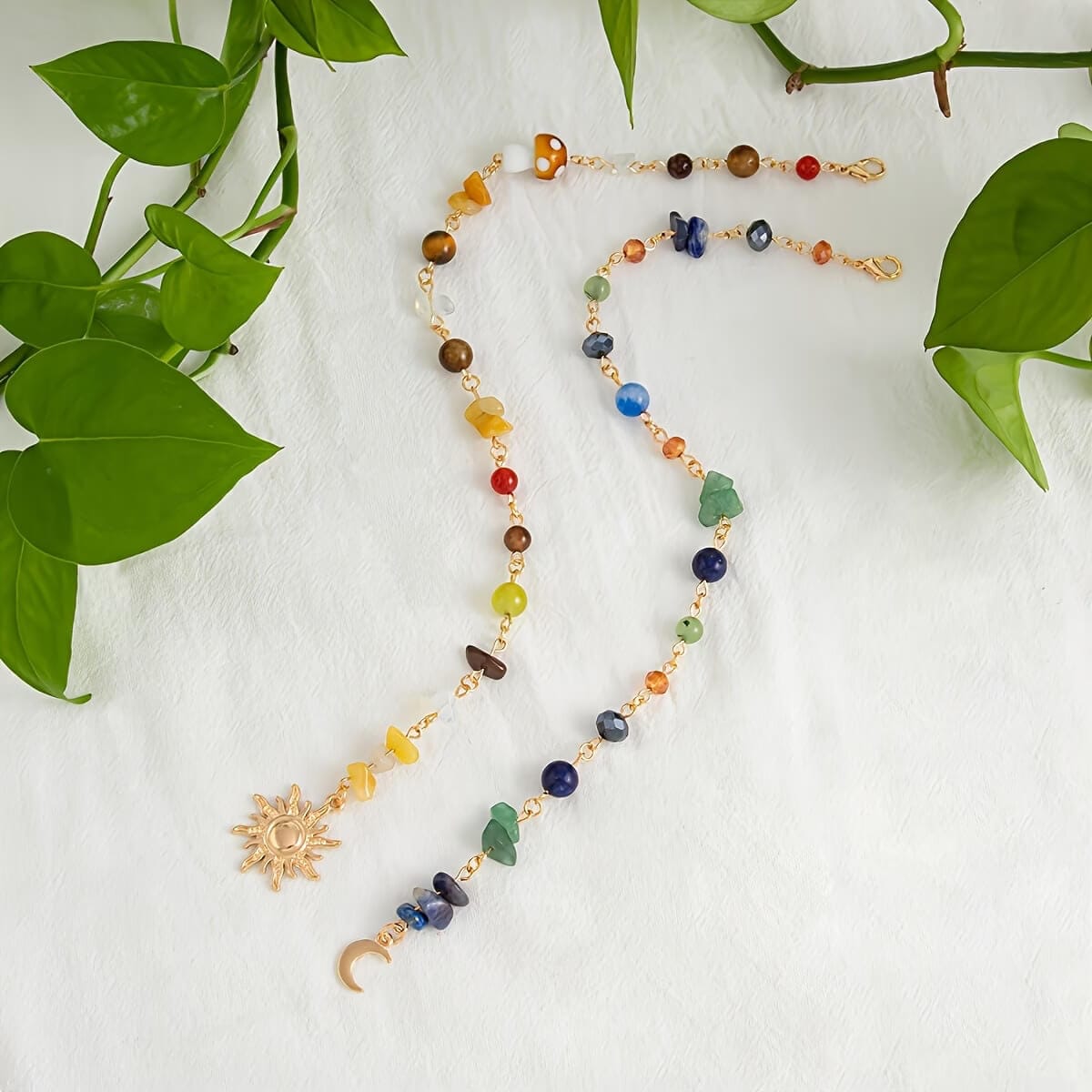 2Pcs/Set Mixed Crystal Chips Tassel Braids Hair Accessory - Afbeelding 5