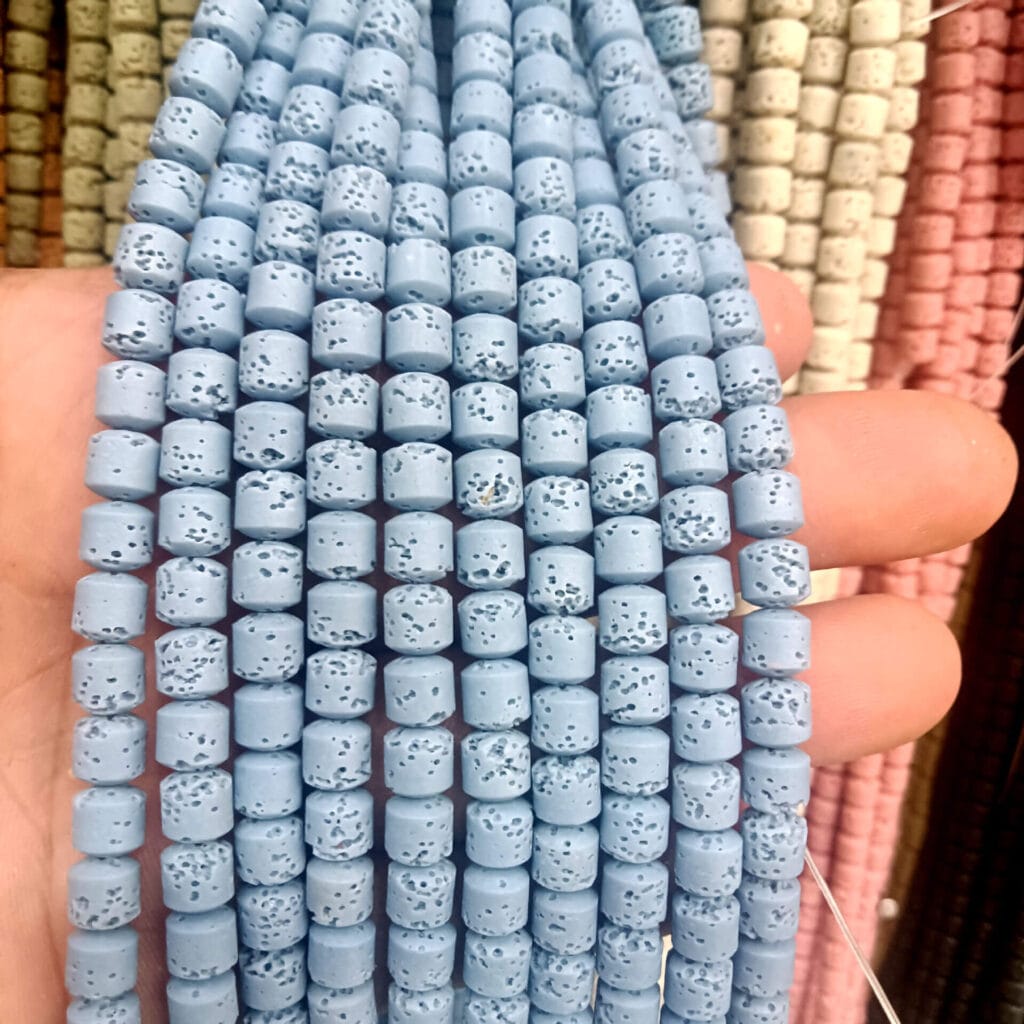 6mm Lava Rock Beads Collections lake blue