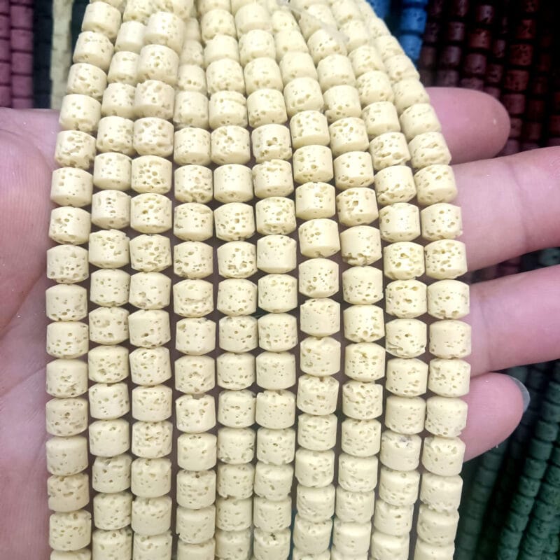 6mm Lava Rock Beads Collections light yellow