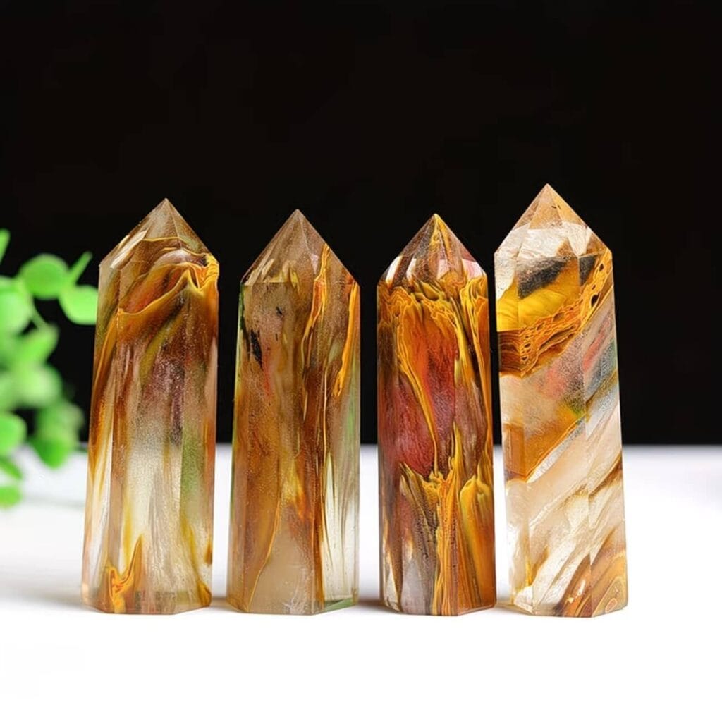 Natural Tiger Eye Obelisk Tower