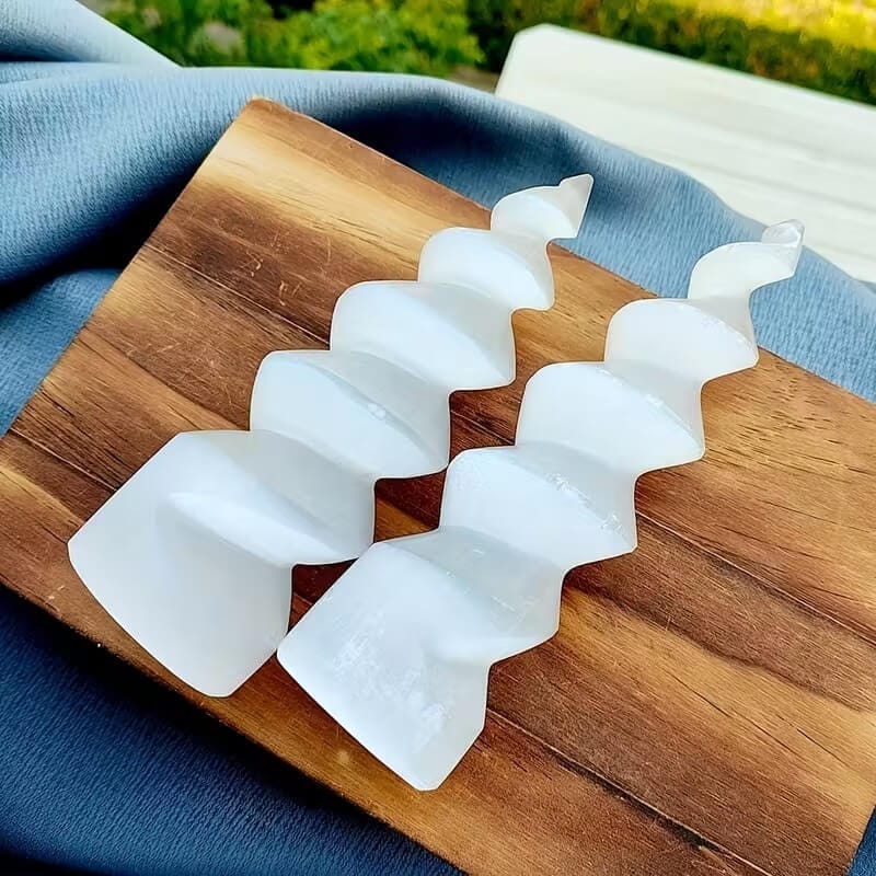 10-15cm Unicorn Selenite Spiral Tower Wholesale