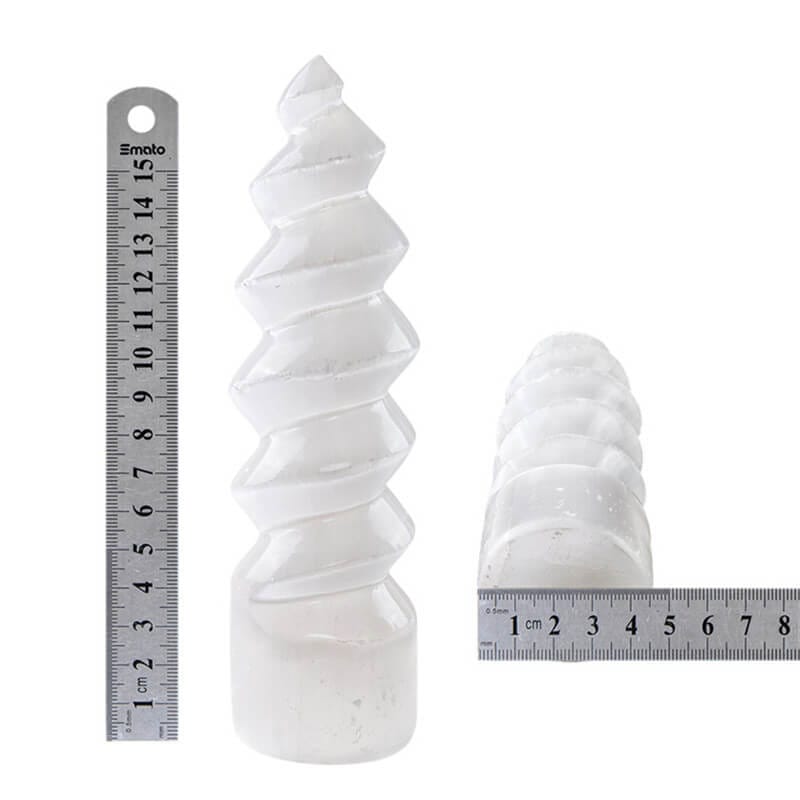 10-15cm Unicorn Selenite Spiral Tower Wholesale - Afbeelding 10