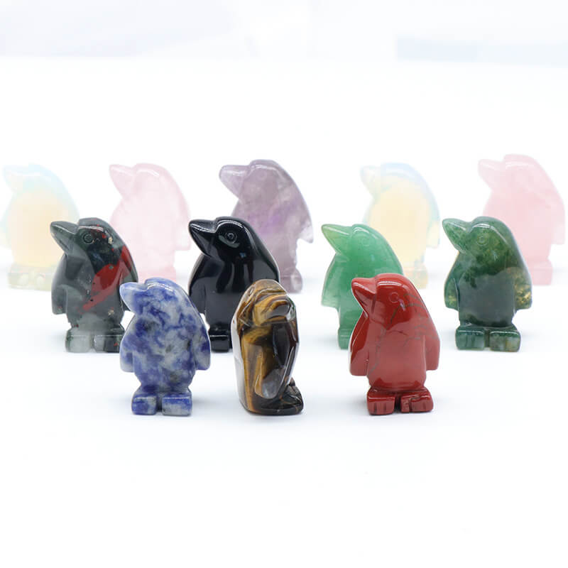 1Pc Cute Penguin Crystal Animal Sculptures Bulk