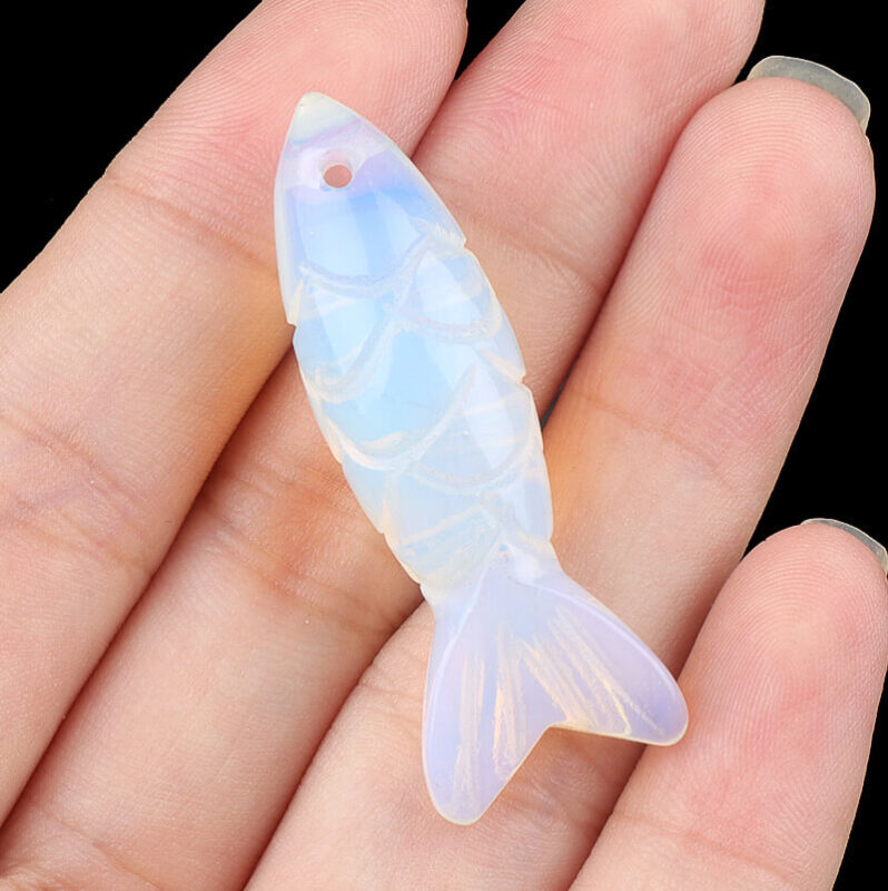 3D Fish Carved Semi Precious Stones Bulk 6