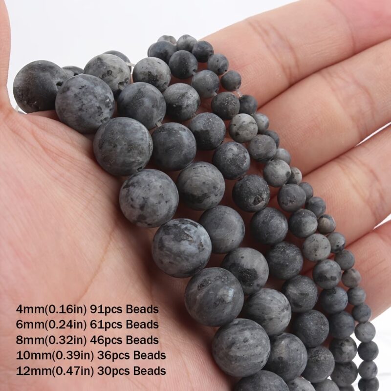 Matte Black Labradorite Beads Wholesale 1