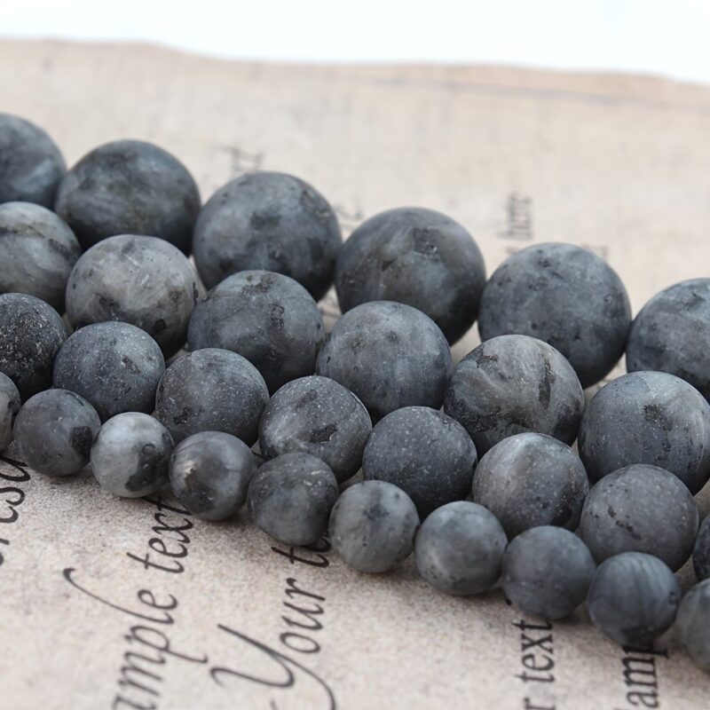Matte Black Labradorite Beads Wholesale 4