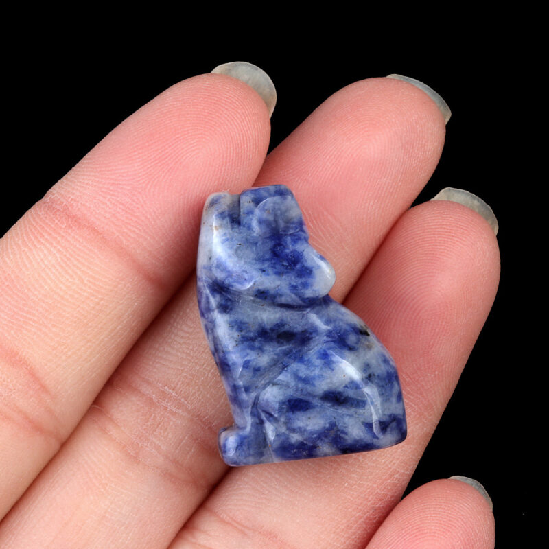 Natural Crystal Wolf Statue Mini Craft Decoration 15