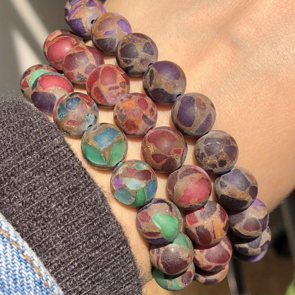Natural Matte Cloisonne Beads for Jewelry Making 7