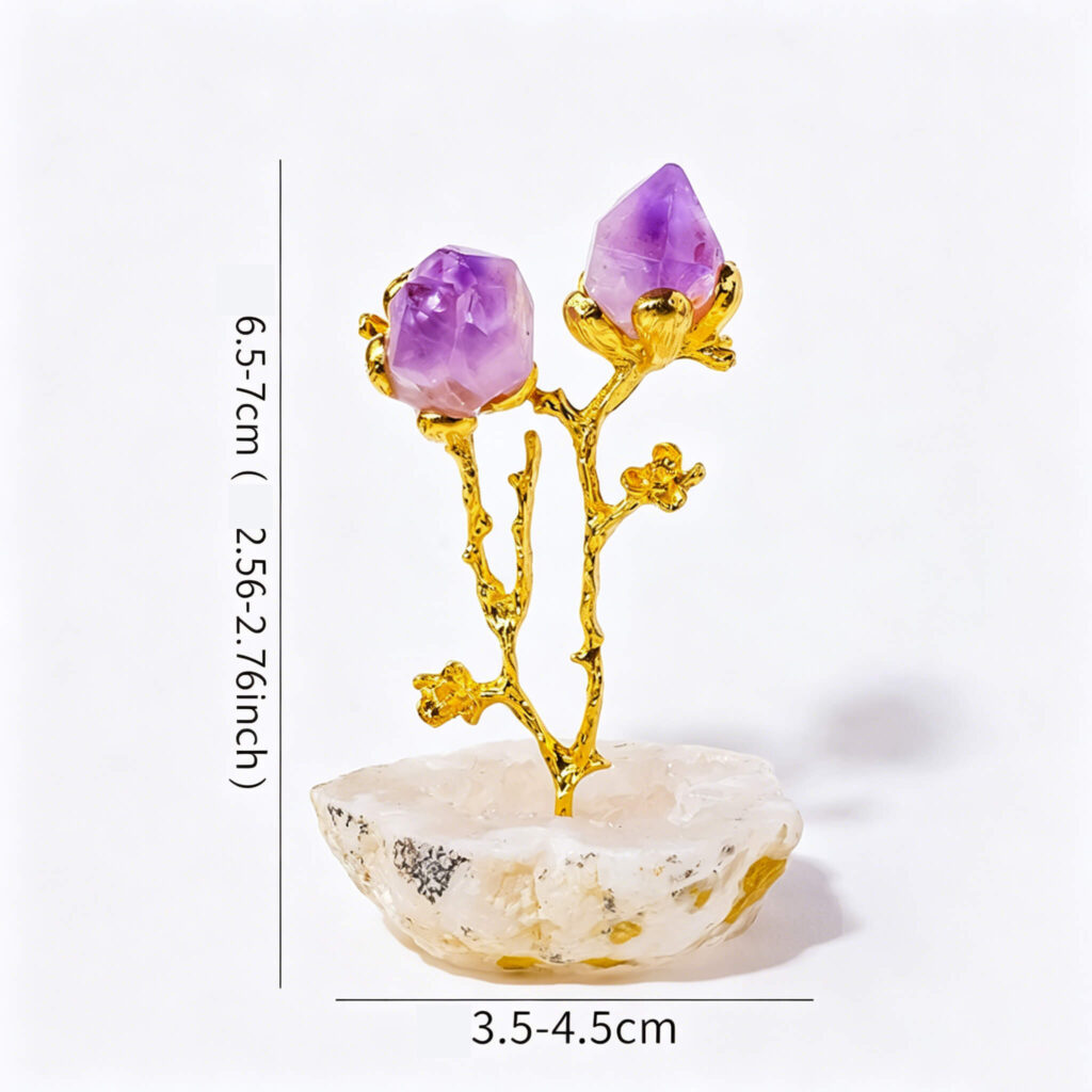 Natural Amethyst Flowers Crystals Ornament 7