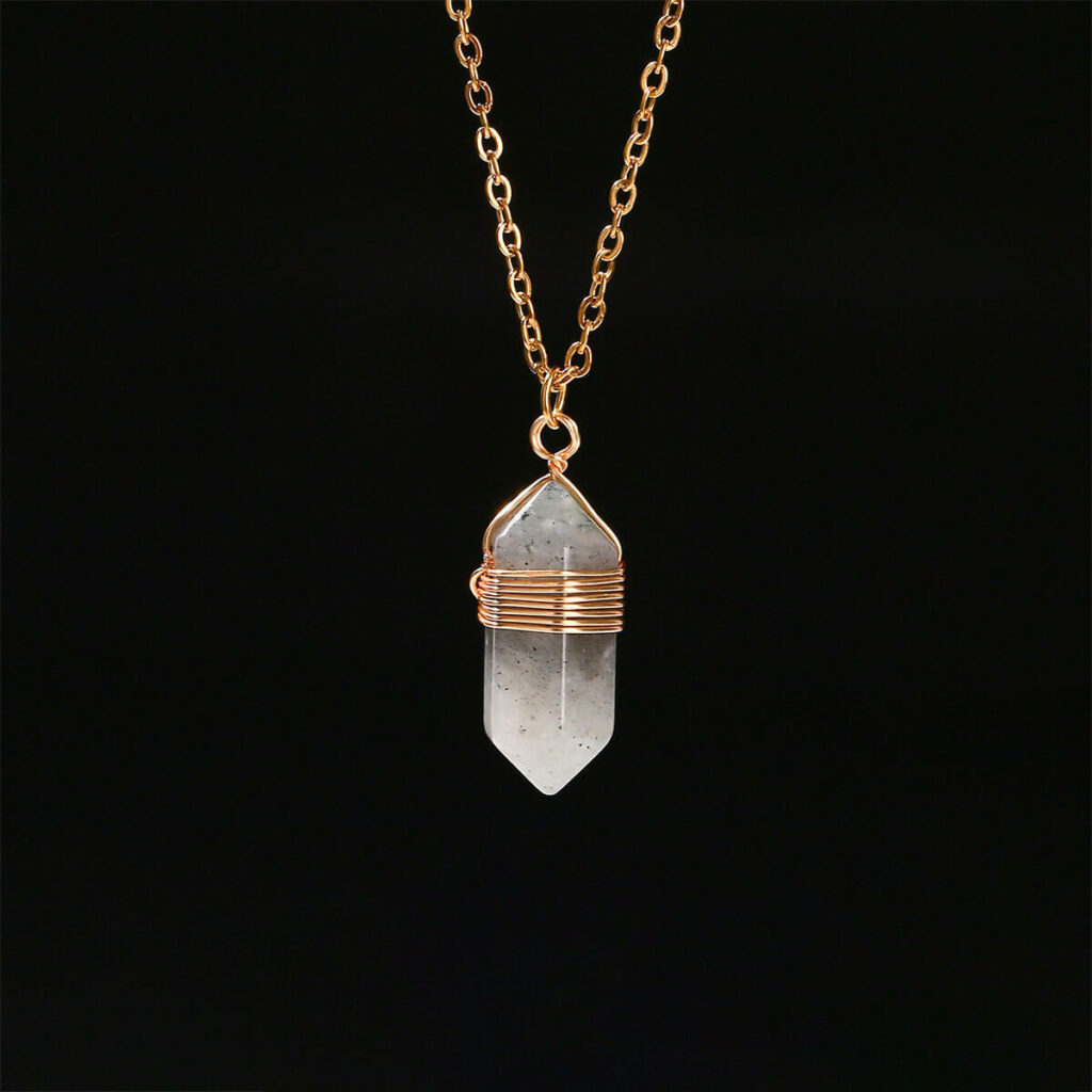 Natural Crystal Point Pendant Necklace Bulk 1