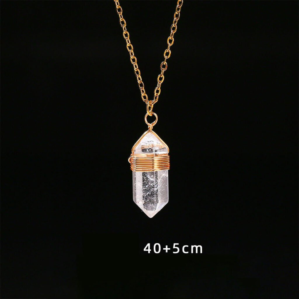Natural Crystal Point Pendant Necklace Bulk 13