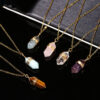 Natural Crystal Point Pendant Necklace Bulk