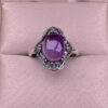 Oval Cut Vintage Amethyst Ring Adjustable