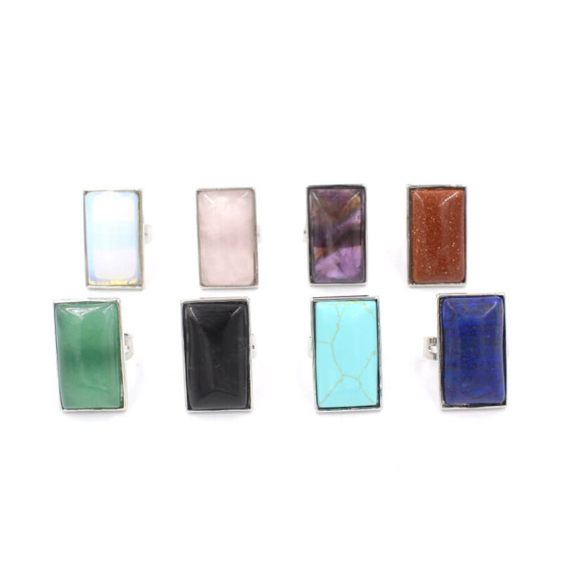 Simple Gemstone Square Cut Rings Collection 10