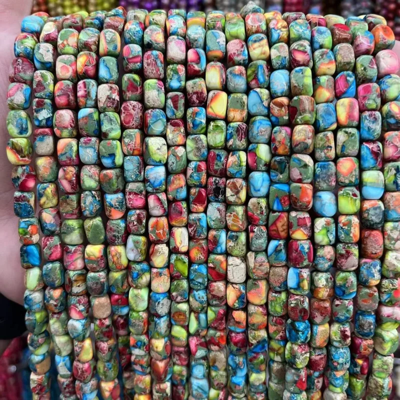 57mm Imperial Jasper Cube Beads for Jewelery Making 1