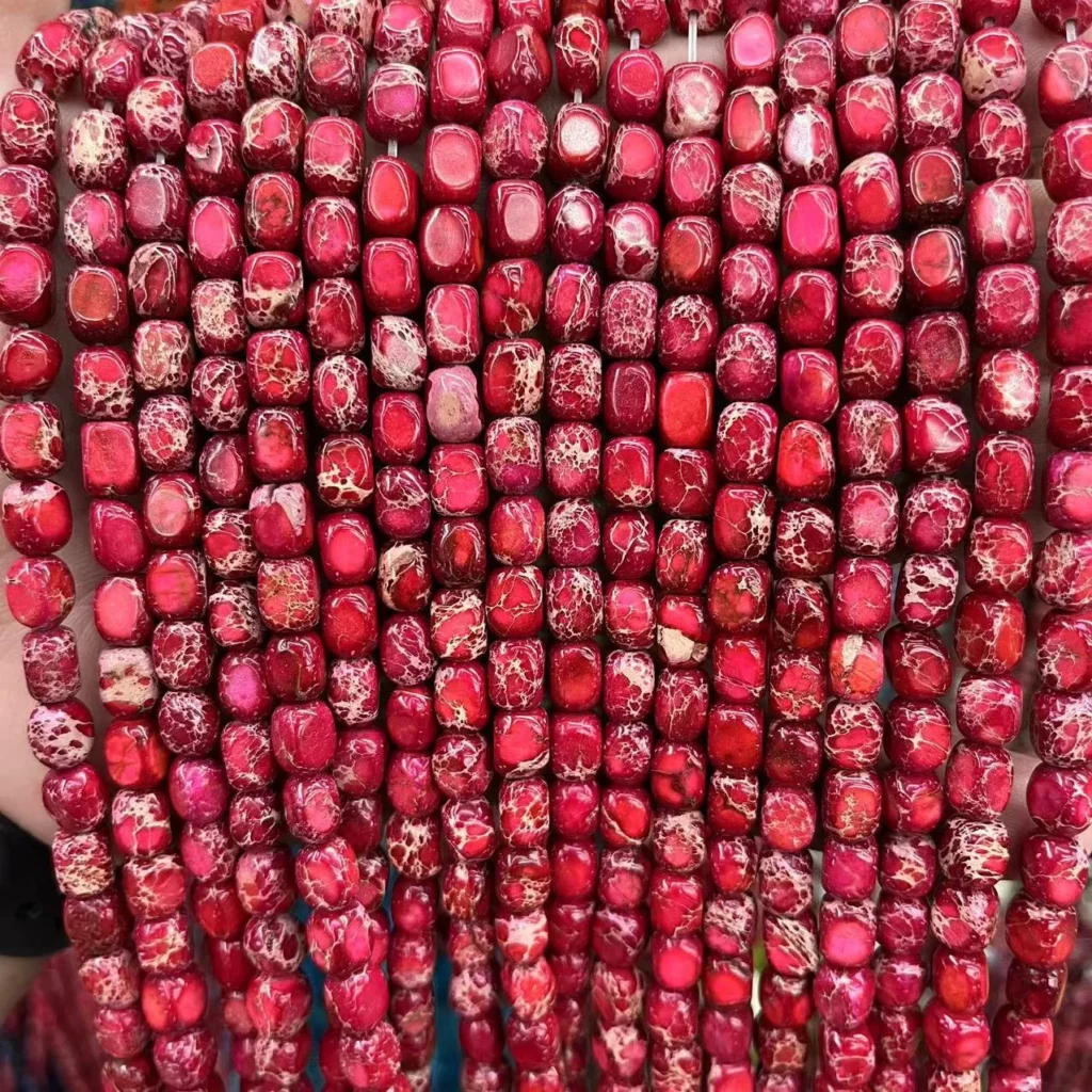 57mm Imperial Jasper Cube Beads for Jewelery Making 12
