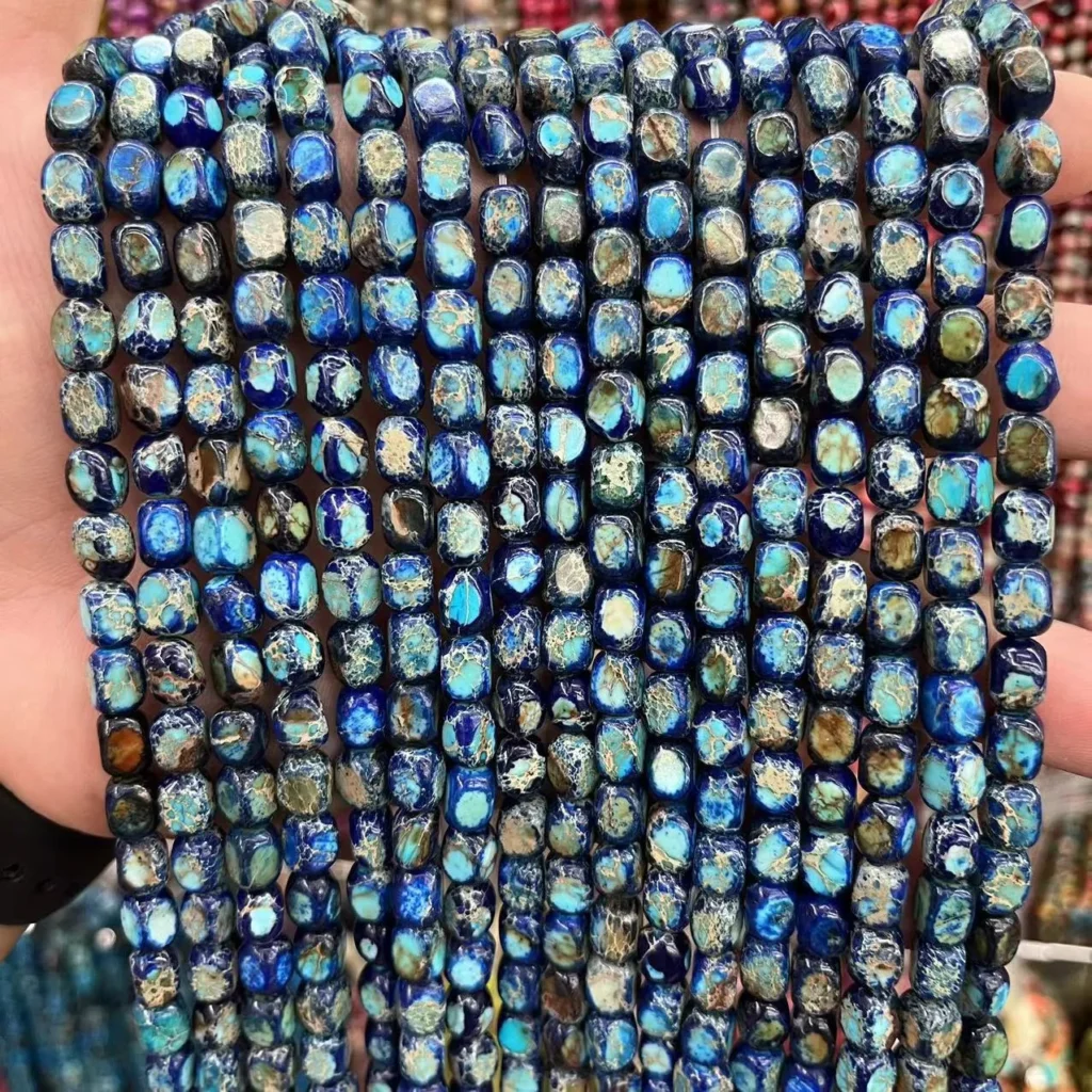 57mm Imperial Jasper Cube Beads for Jewelery Making 3